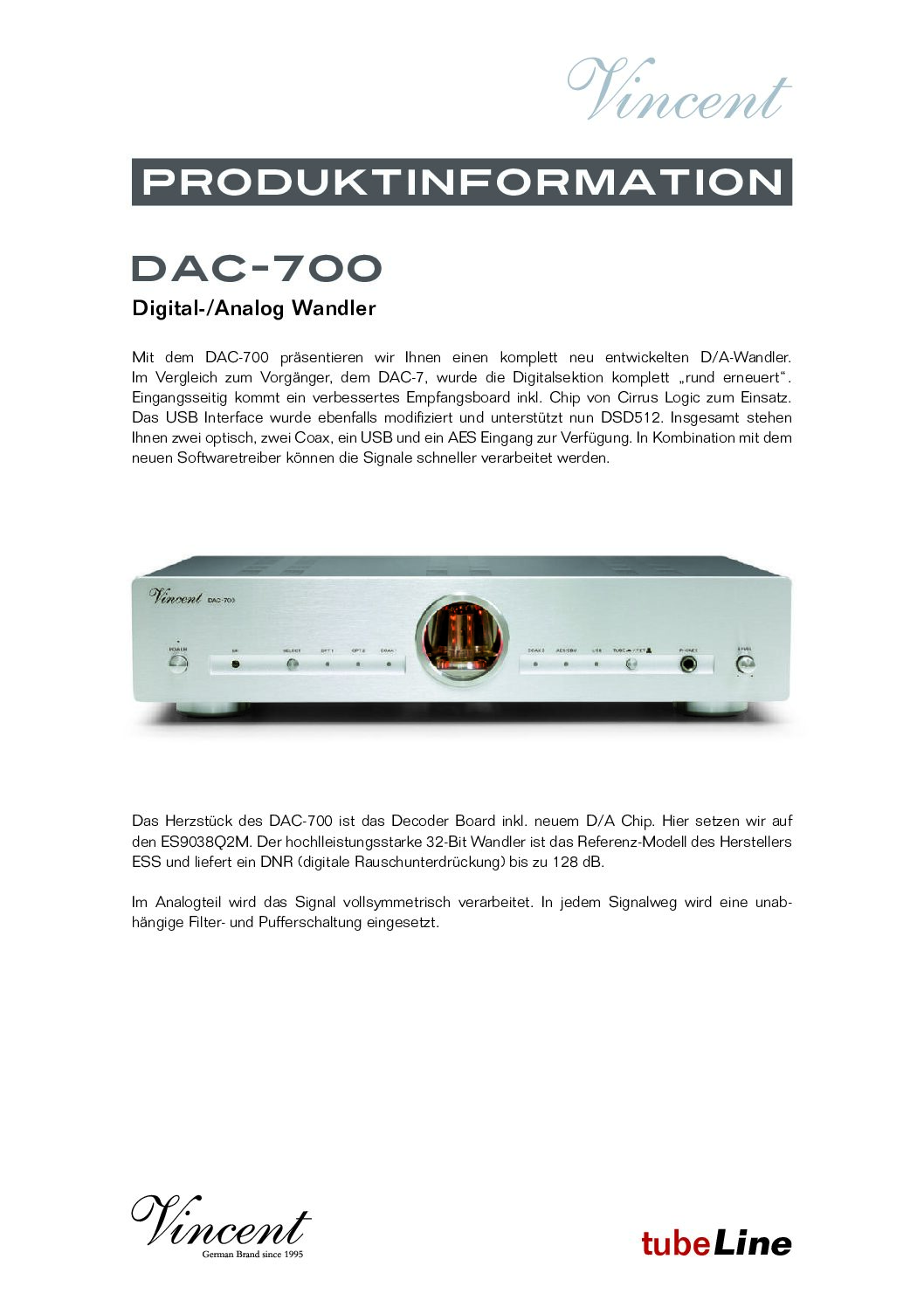 Vincent DAC-700 D/A-Wandler – Bild 3