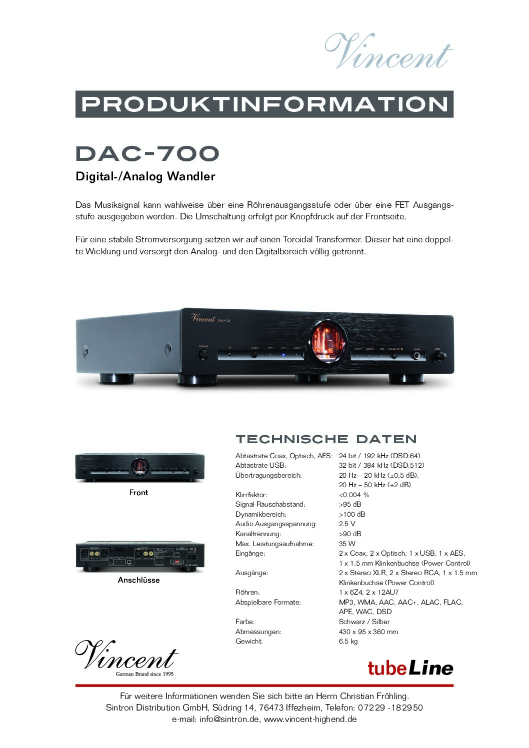 Vincent DAC-700 D/A-Wandler – Bild 4