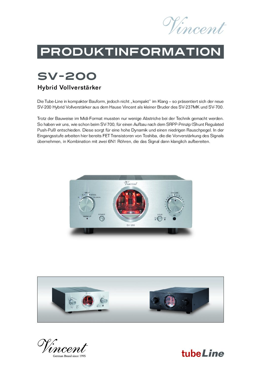 Vincent SV-200 Hybrid Stereo Vollverstärker – Bild 5